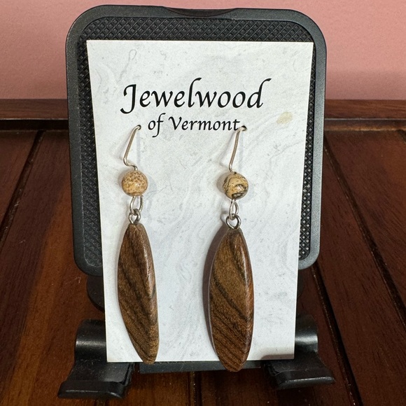 Made in Vermont Wooden Earrings - Picture 1 of 3